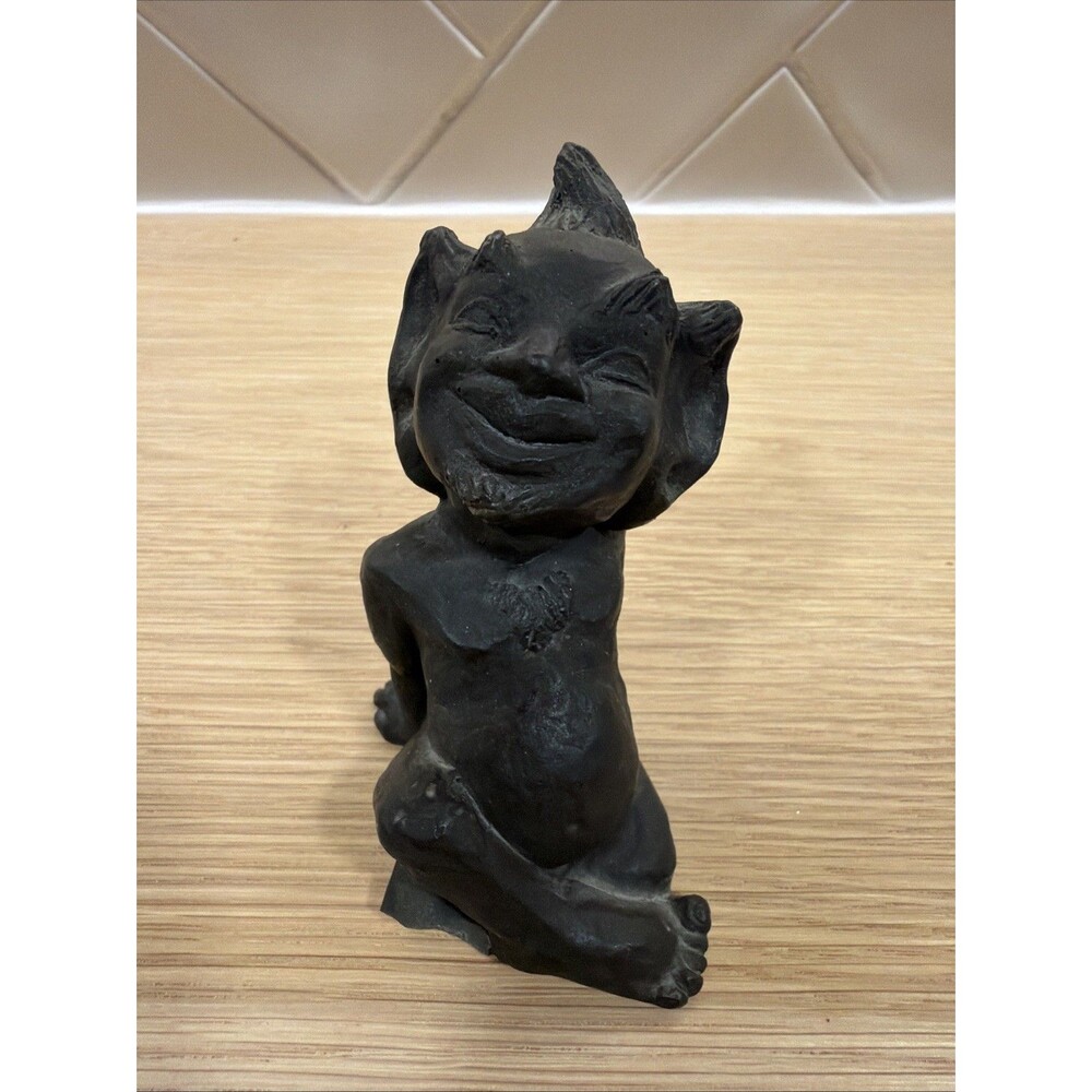 Vintage Hawaiian Menehune / Coco Joe’s-style black lava figurine